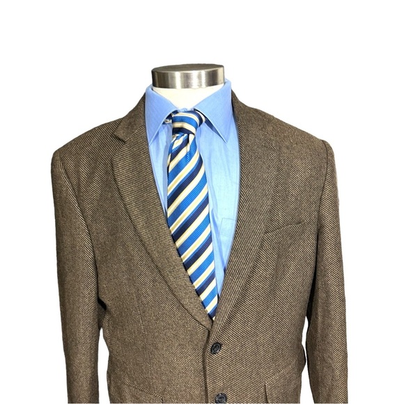 Paul Jones PJ Men Golden Brown Black Diagonal Stripe Sport Jacket Sz XL 46R NWOT - Picture 3 of 16